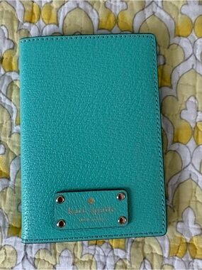 kate spade Robins Egg Blue  Pebbled Leather Passport Cover